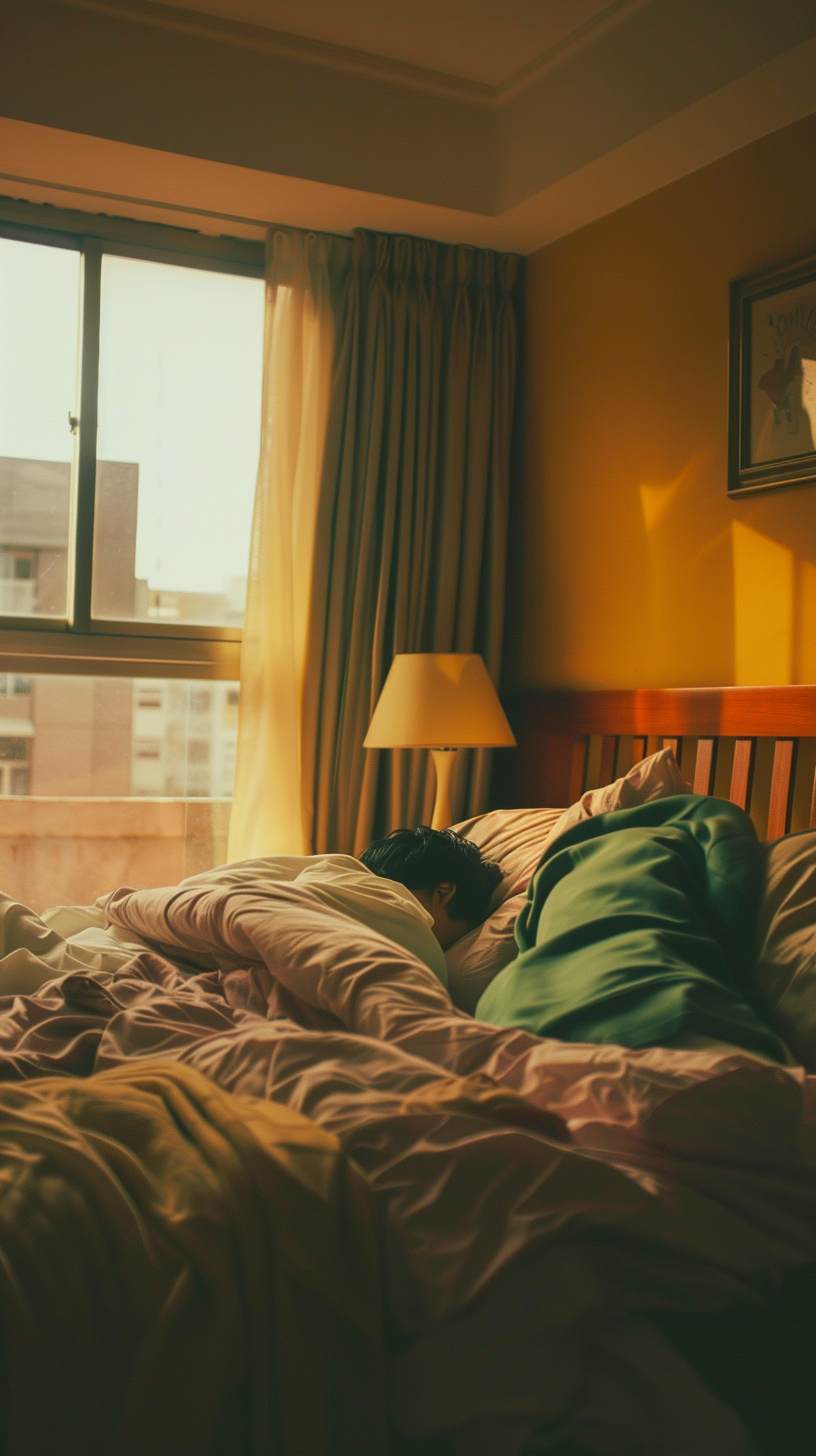 Couple Leaving Empty Bed After Break Up