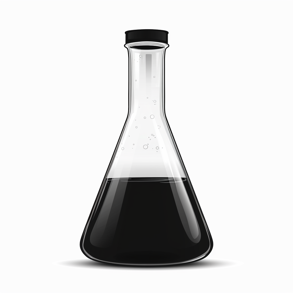 empty chemical flask white background