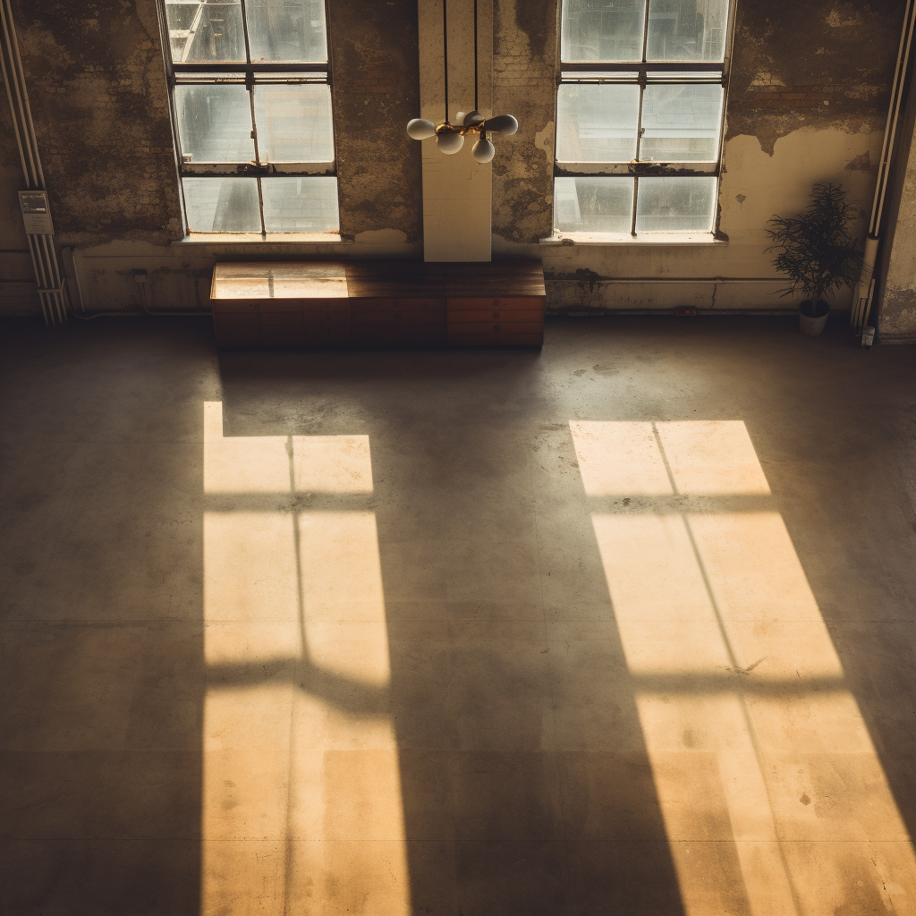 Empty floor with warm tones