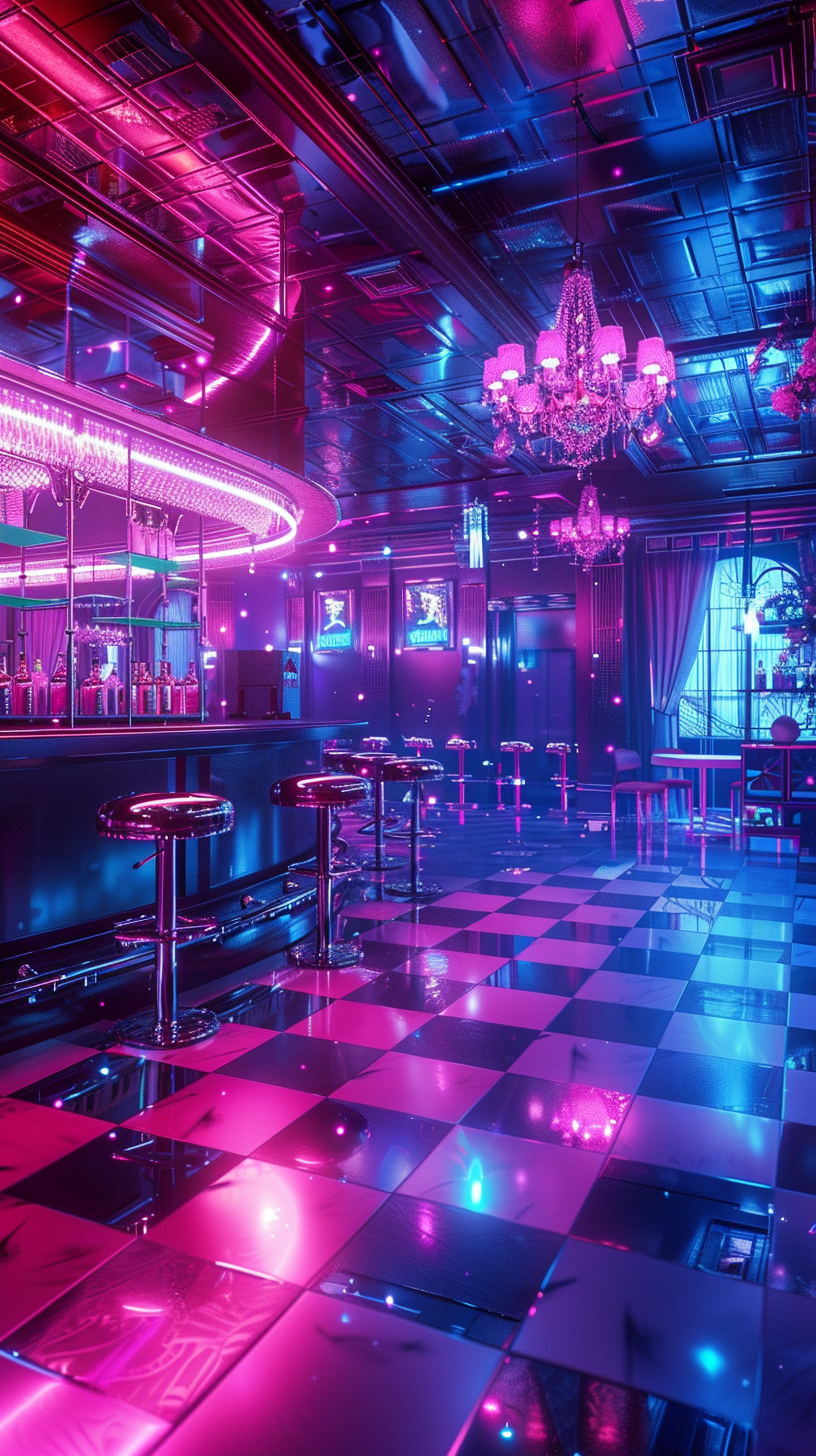 realistic empty nightclub summer scene