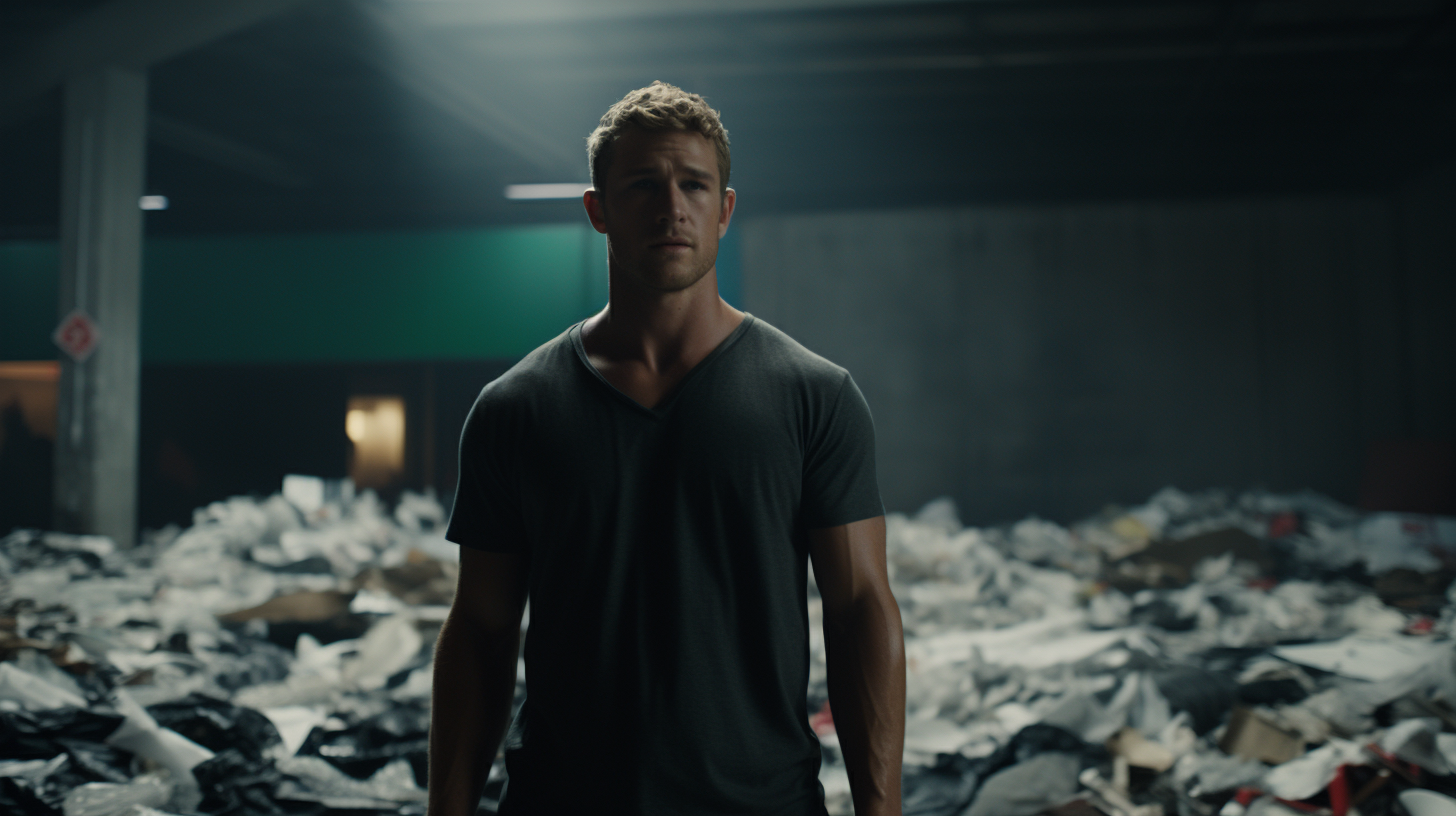 Alan Ritchson in an Empty Parking Garage