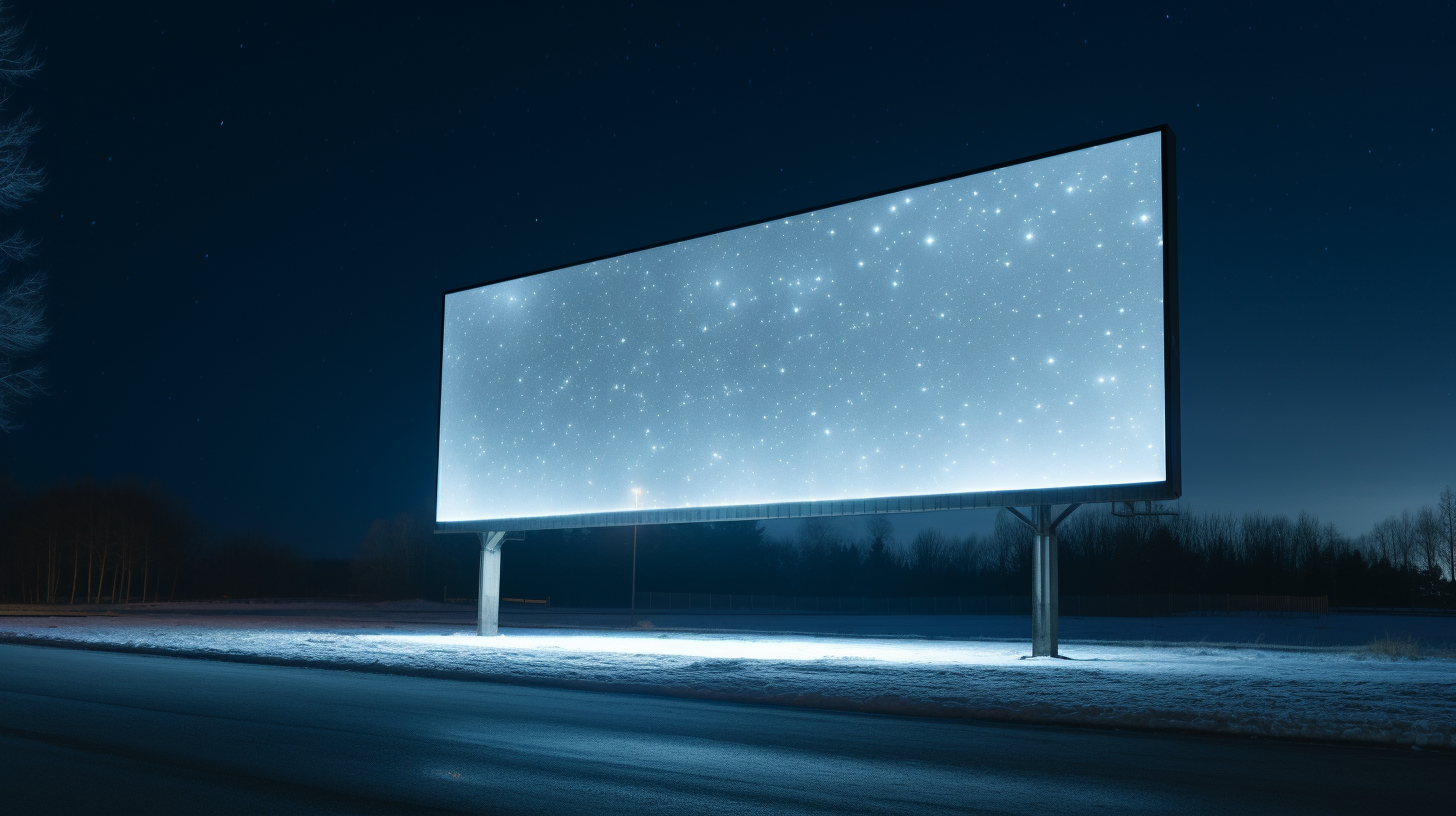 Billboard in Front of Empty Parking Space Next to Highway