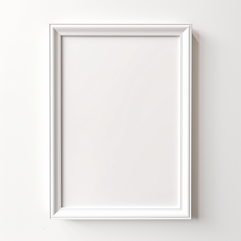 Empty photo frame on white background