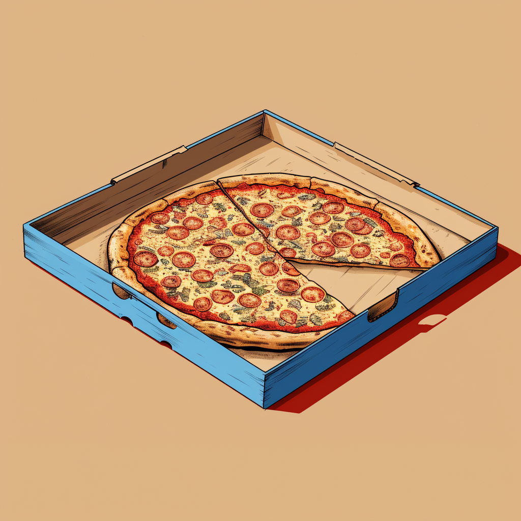 Empty pizza box illustration