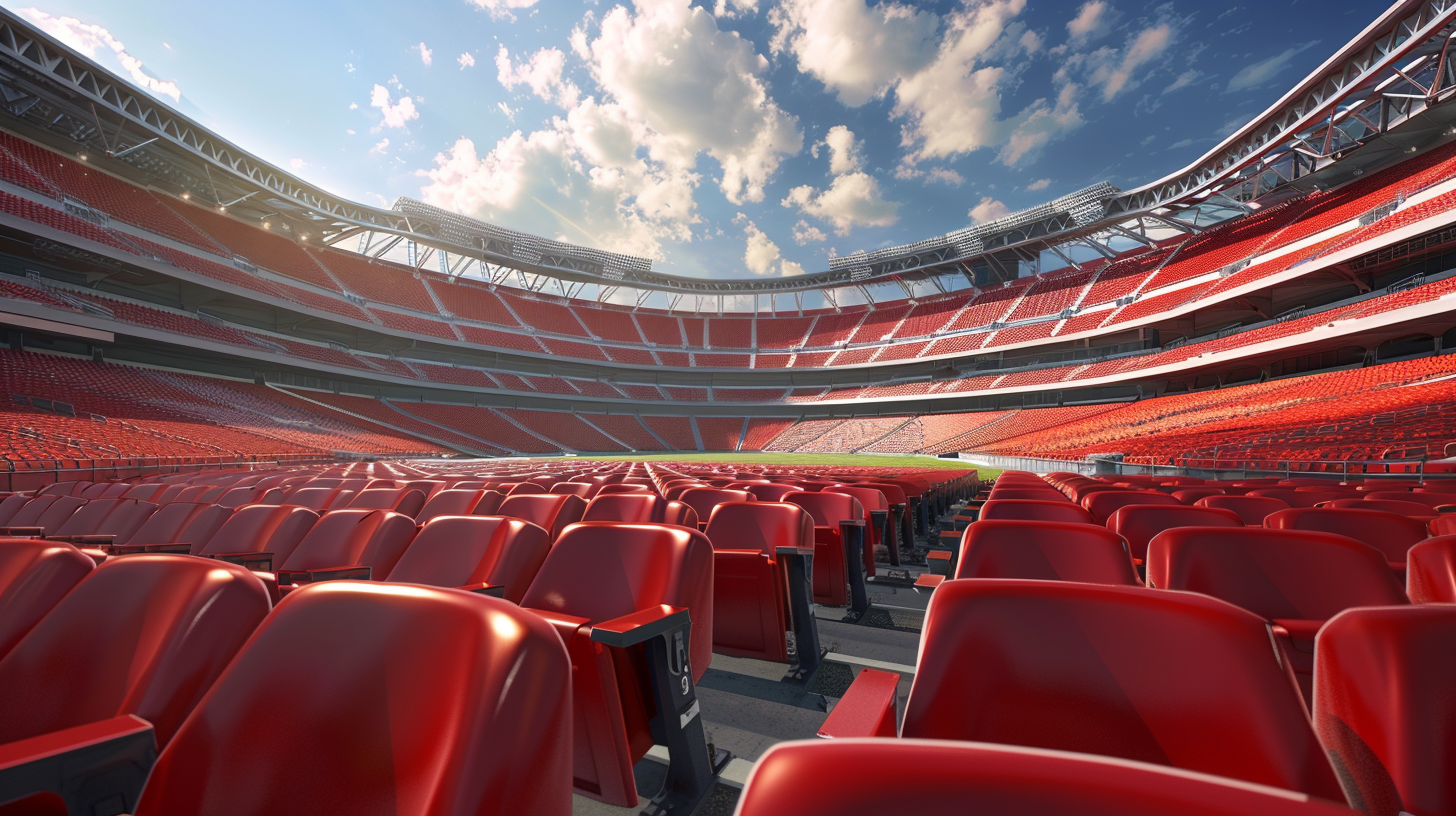 Red Seats at American Football Stadium