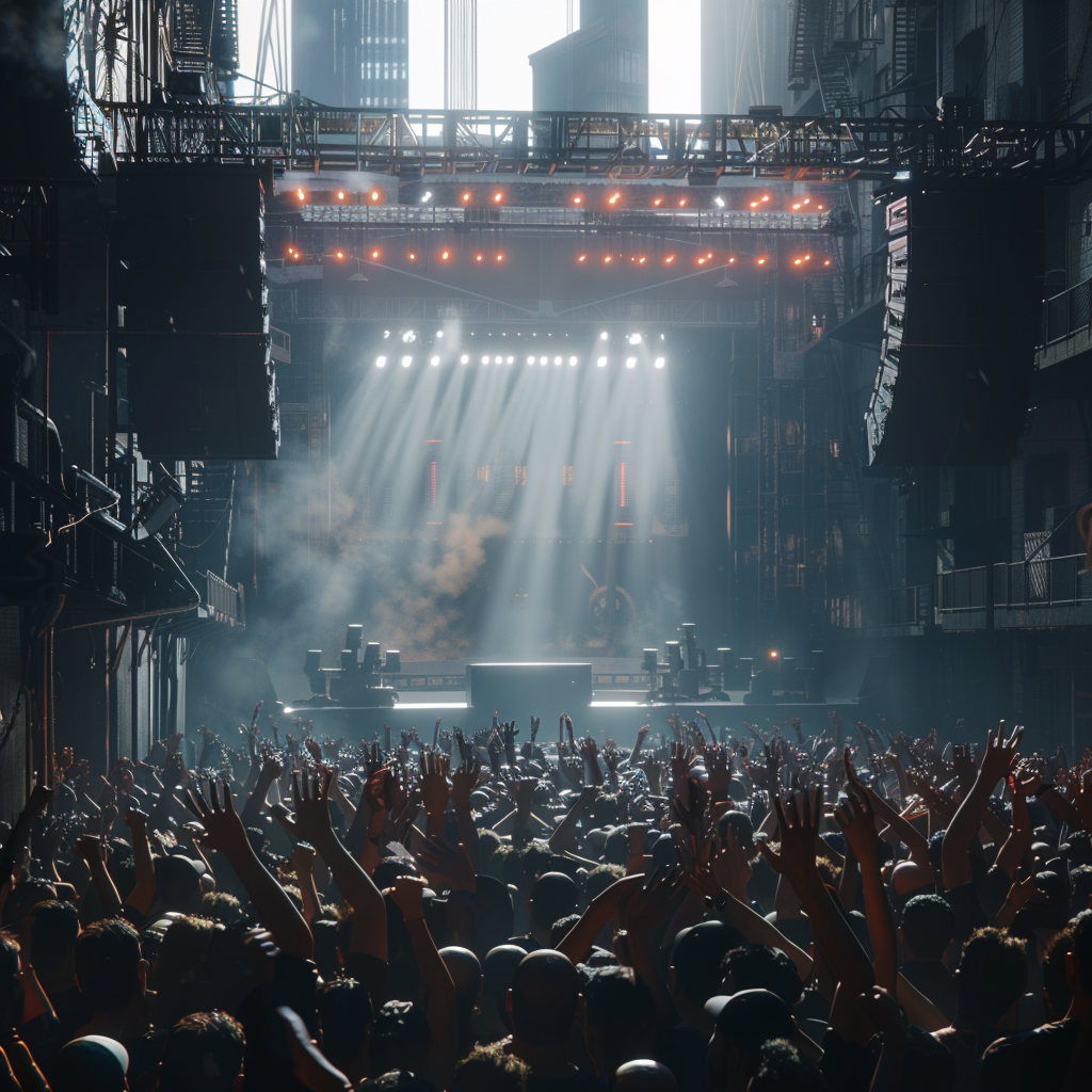 Crowd Cheering on Empty Stage