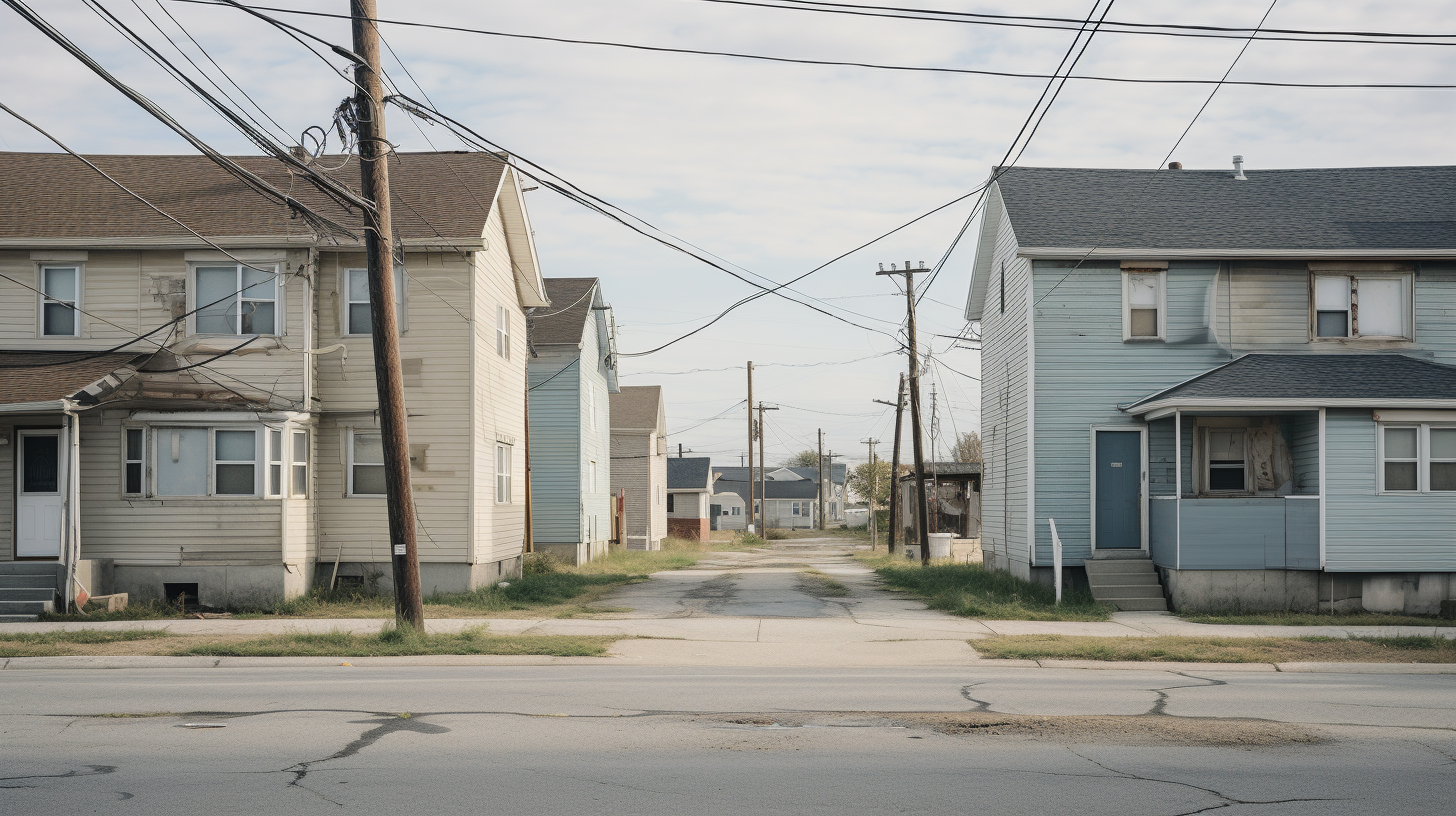 Empty suburban block in Ohio