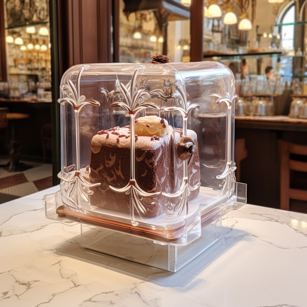 Transparent box in Pasticceria Marchesi