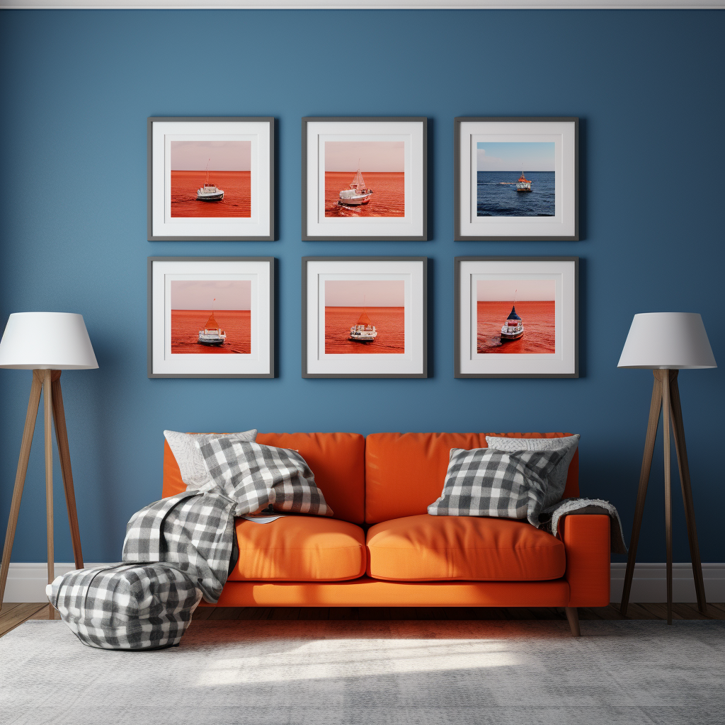 Coast Guard Themed Empty Wall with Frames