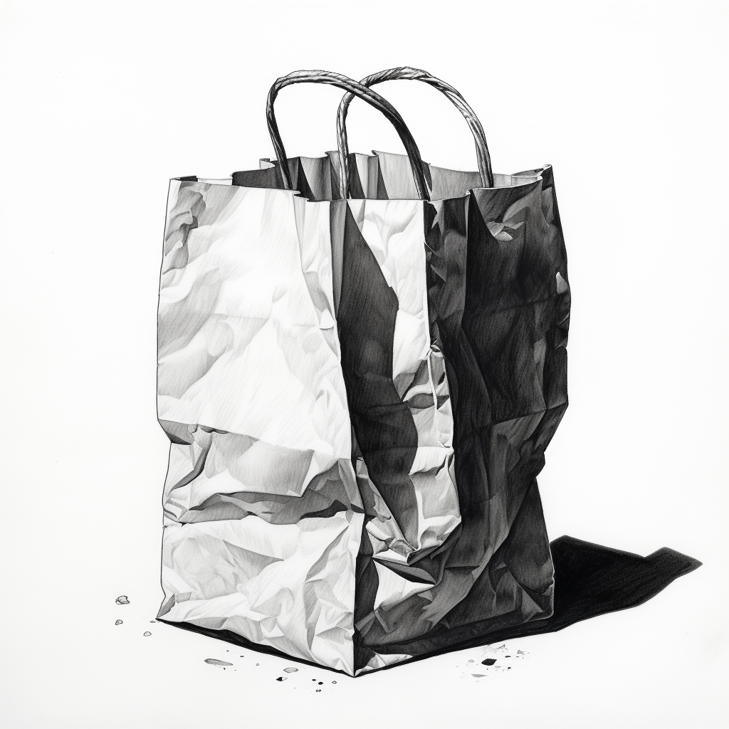 Black White Empty Square Paperbag