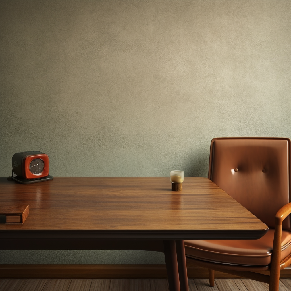 Empty table in a cozy living room