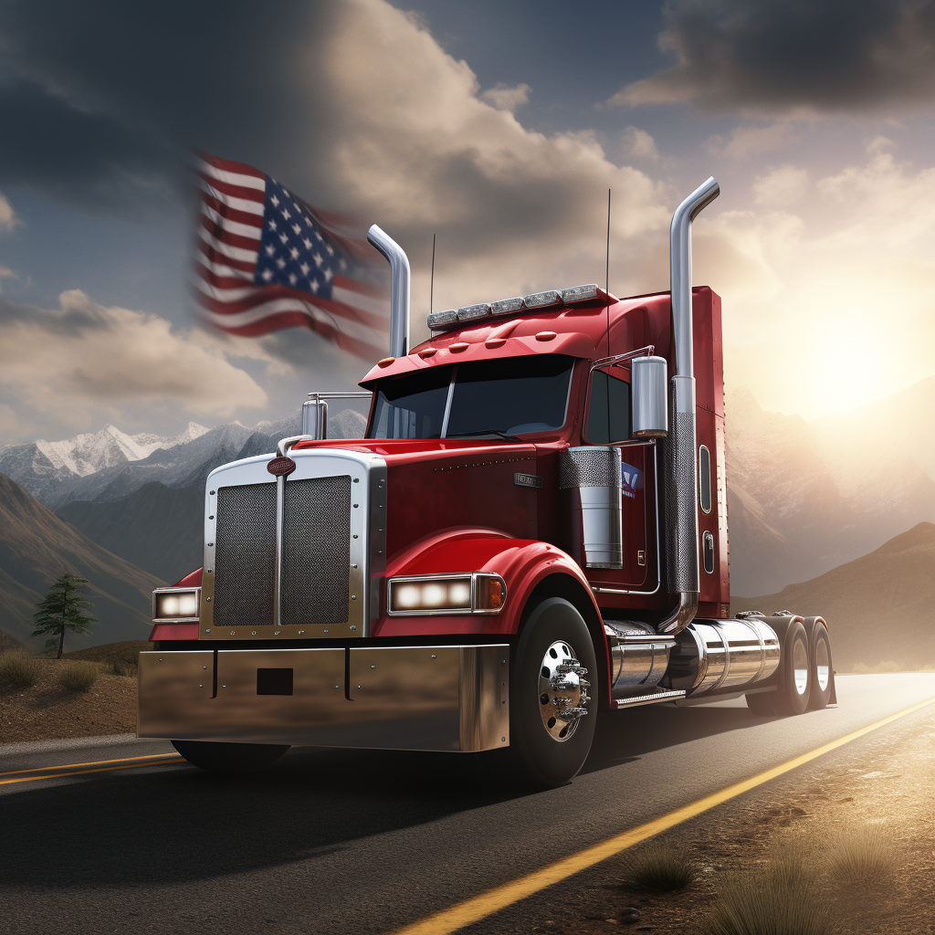 Empty truck with an American theme