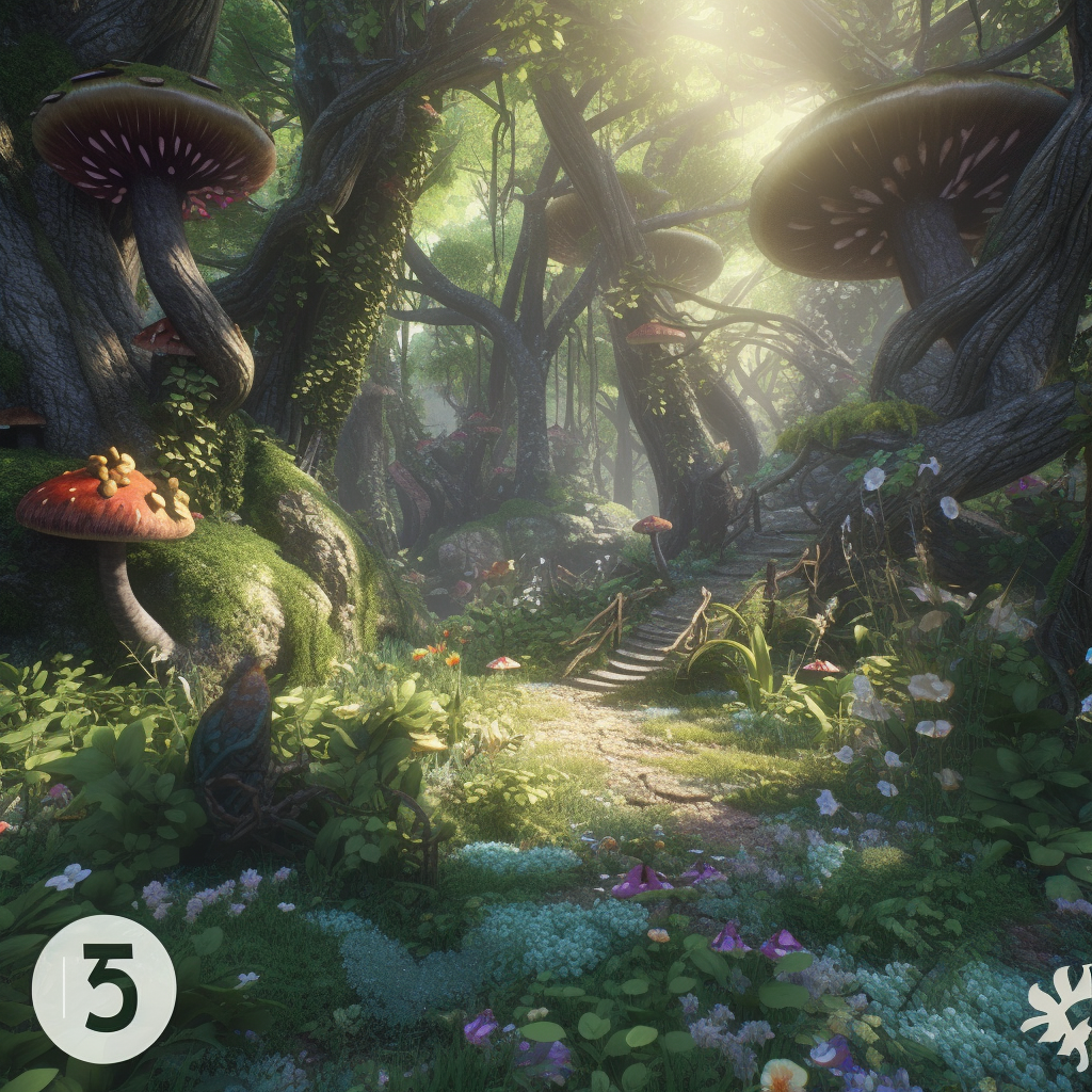 Beautiful enchanted forest scenery in 4k 3D