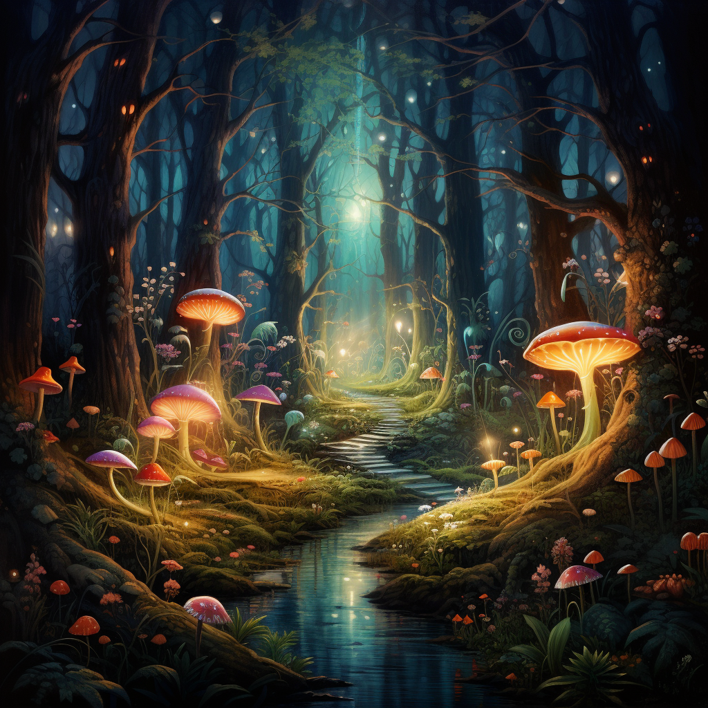 A mystical forest with enchanting beauty