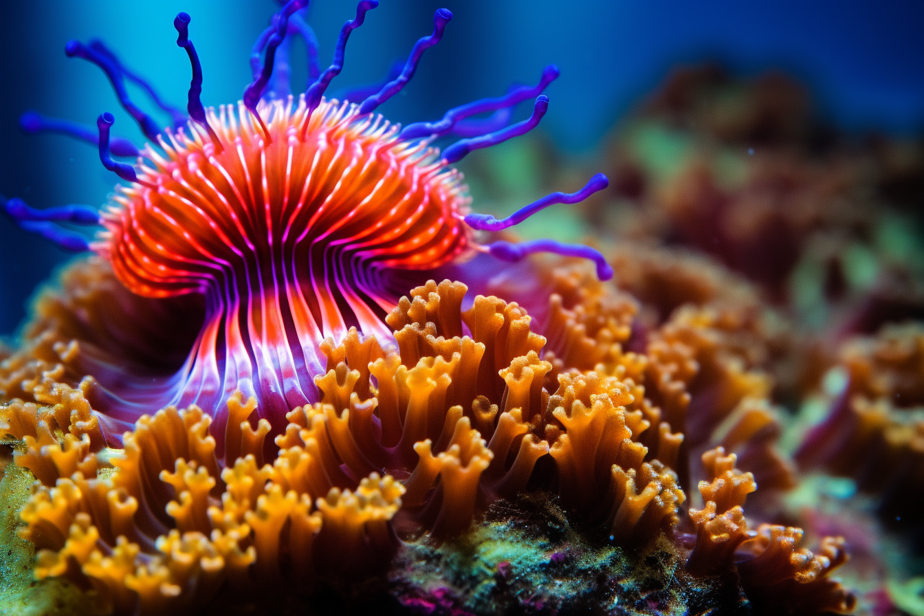 Enchanting Coral Polyp and Cleaner Shrimp Scene