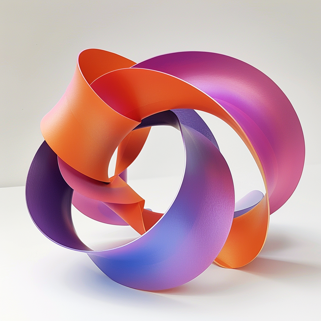 Mobius ribbon orange violet design