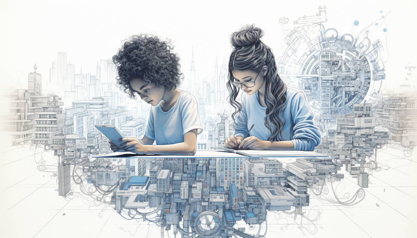 Two women engineers working on calculations