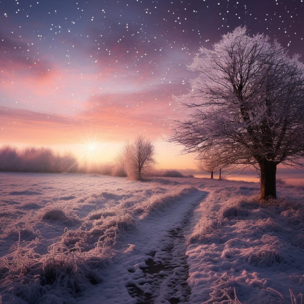 Beautiful winter landscape in England