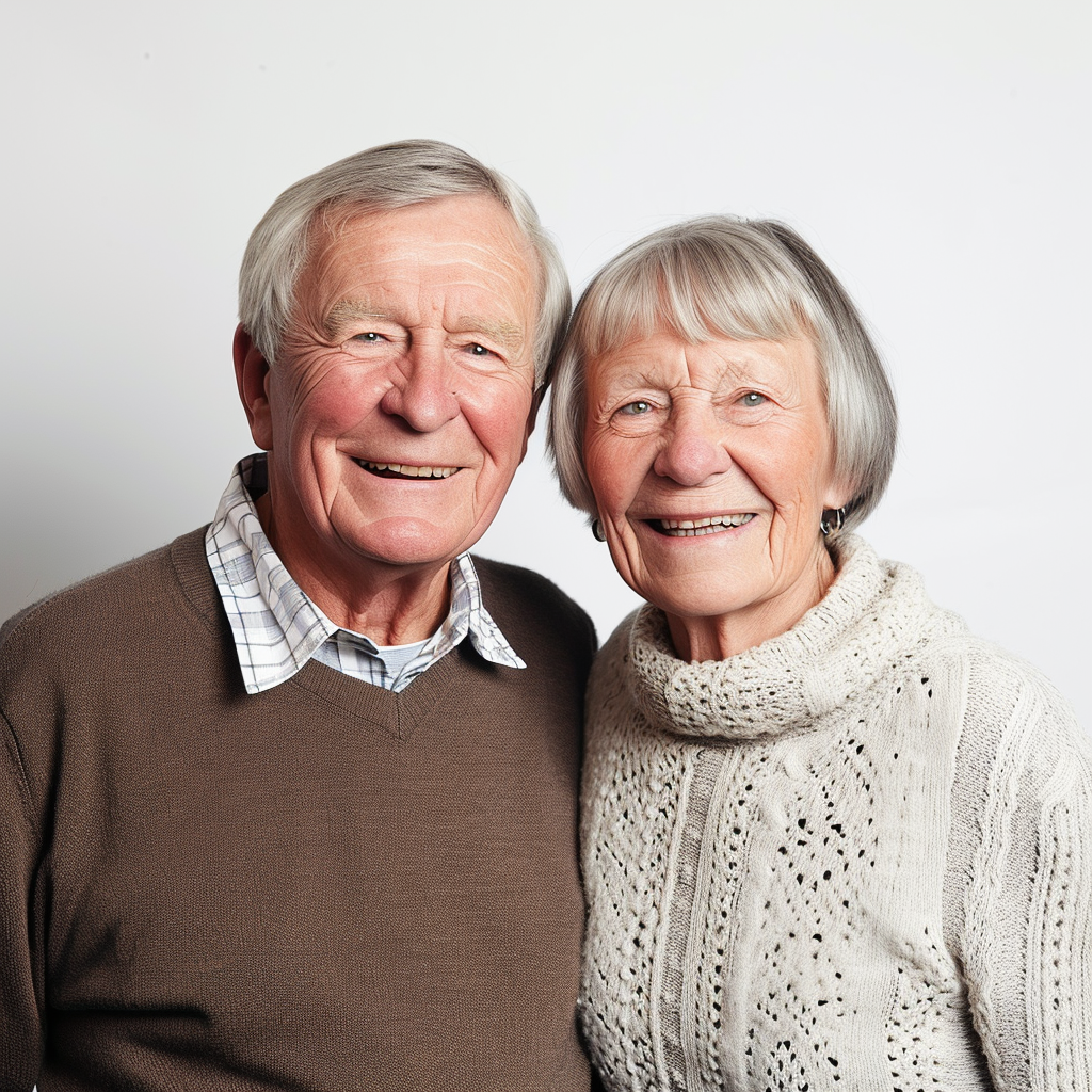 Smiling English Grandparents, Age 58