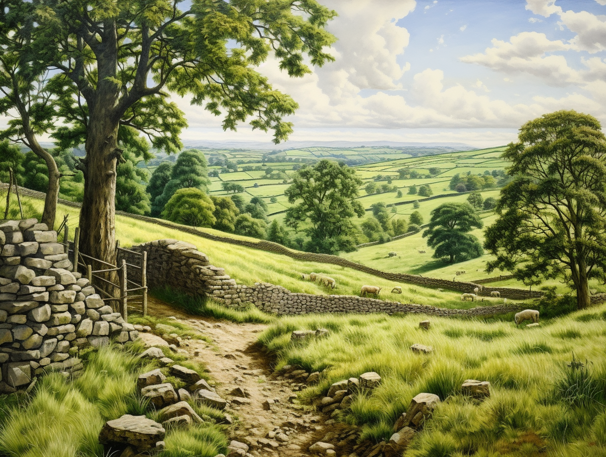 Stunning English Landscape with Rolling Hills