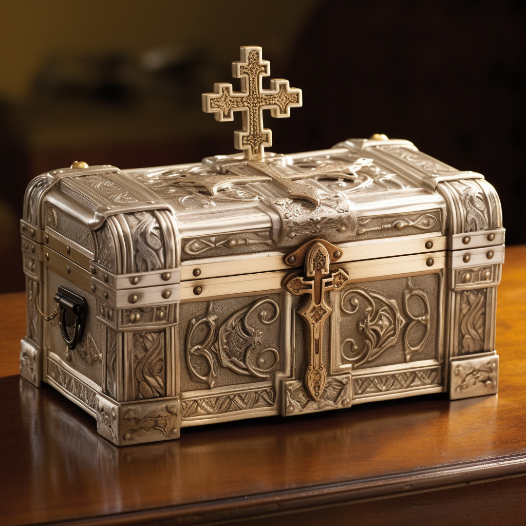 Intricately Carved Chest with Sacred Objects