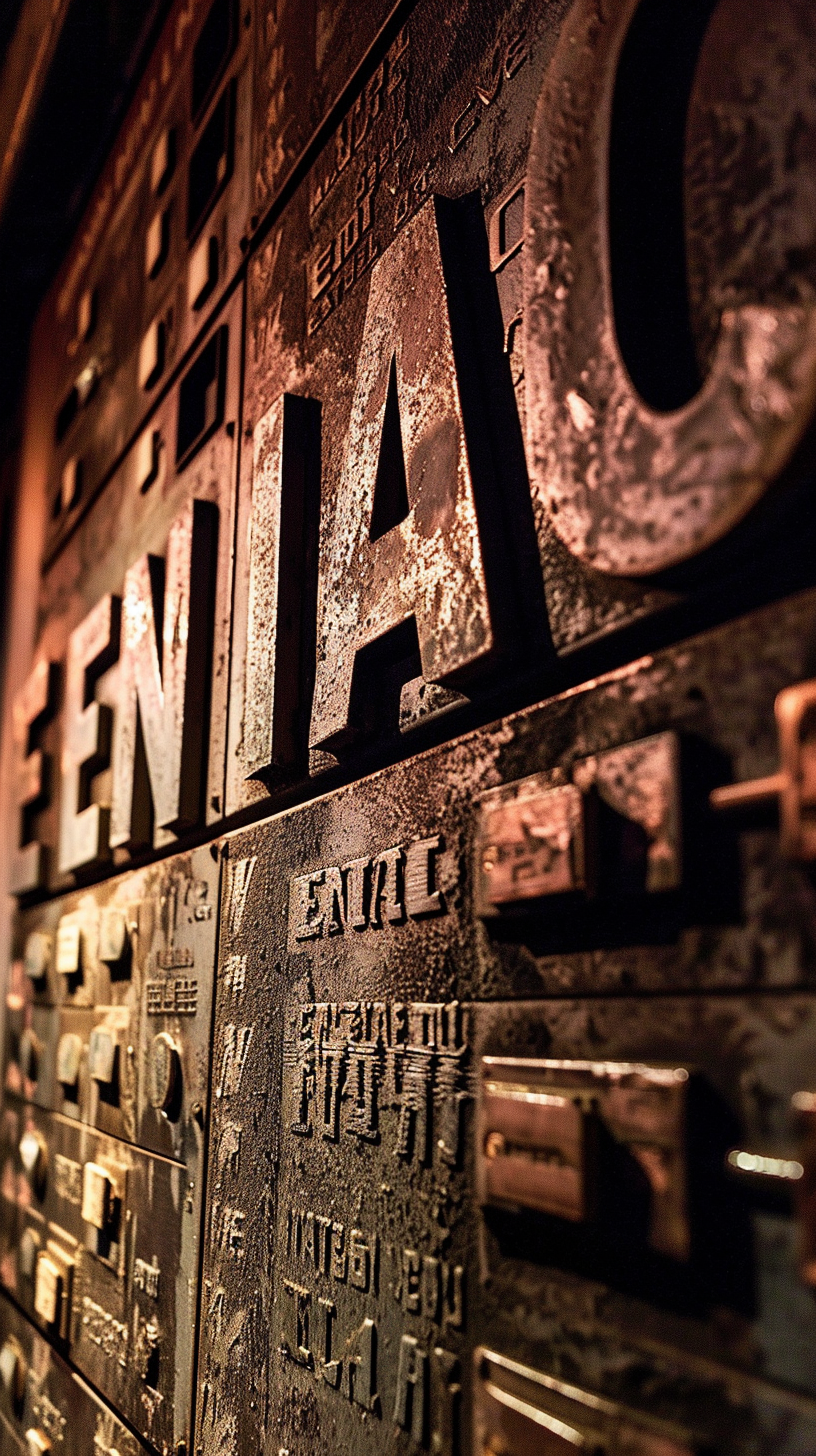 ENIAC AI  portrait in lighted sign