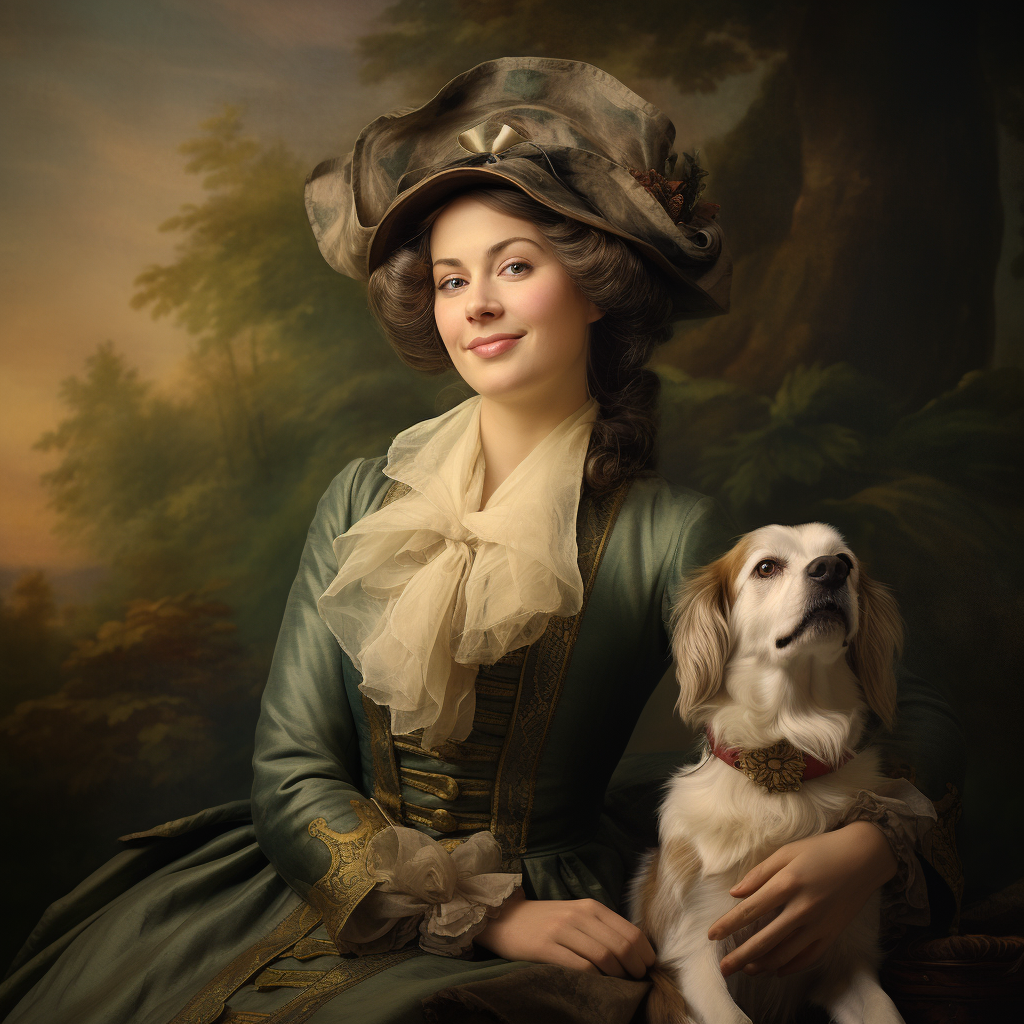 Entitled Aristocratic Lady with Lapdog