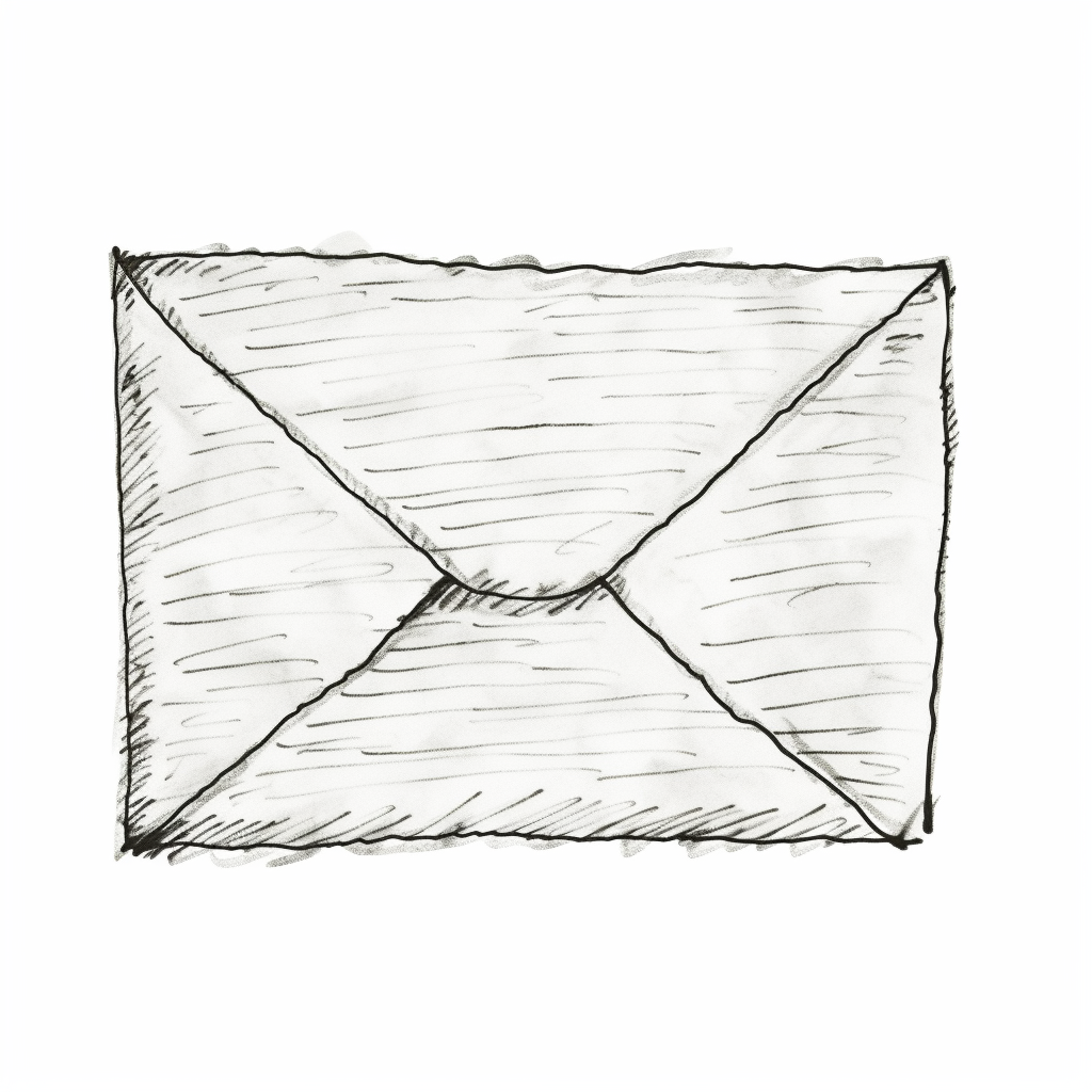 Envelope sketch on white background