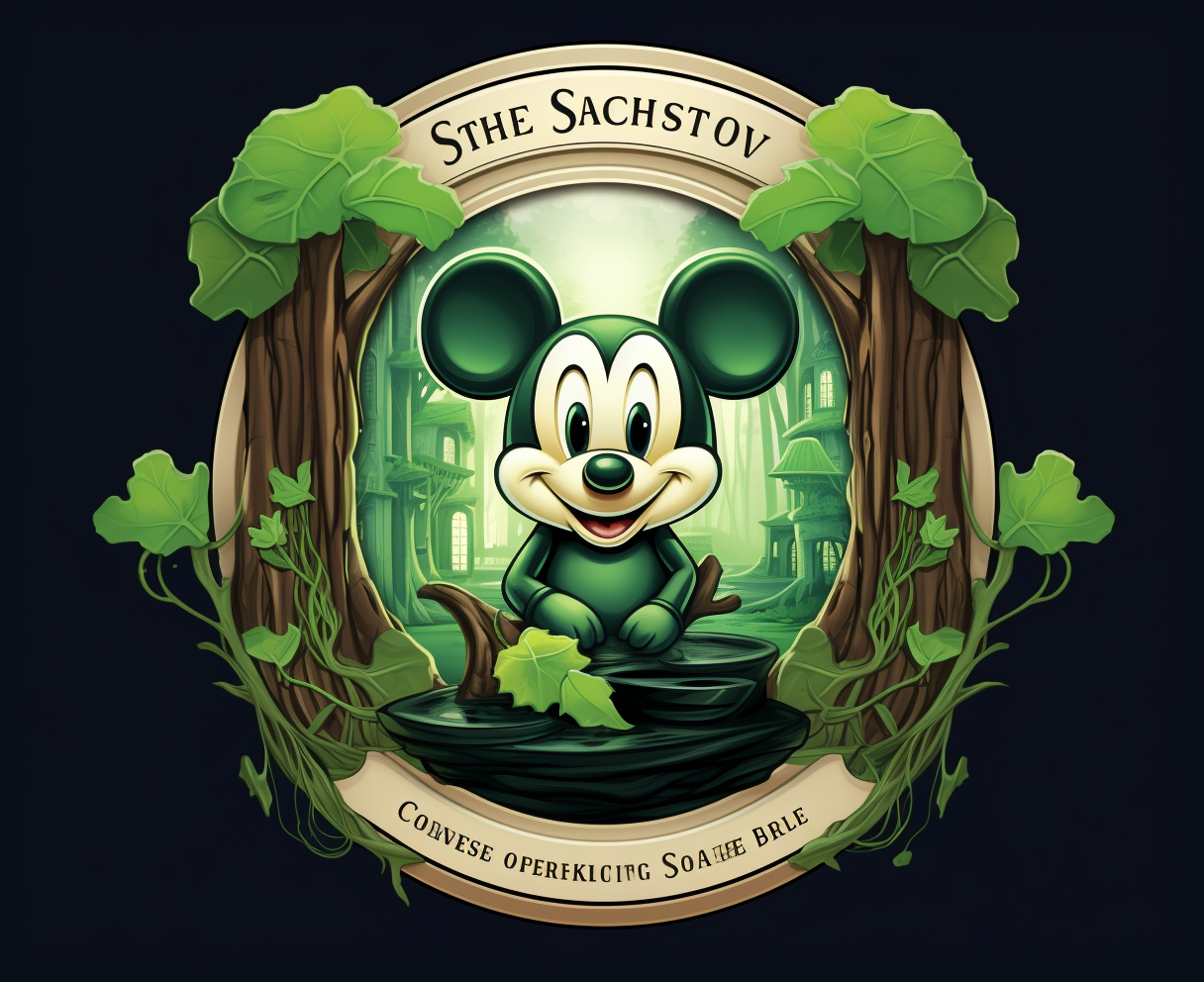 Disney-style illustration of environment protection badge