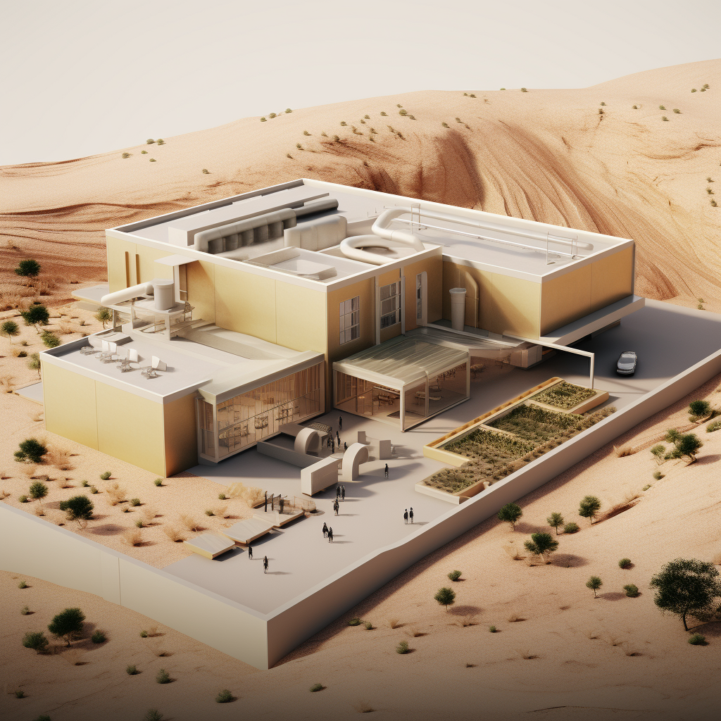 Environmental research center and factory zoning diagram