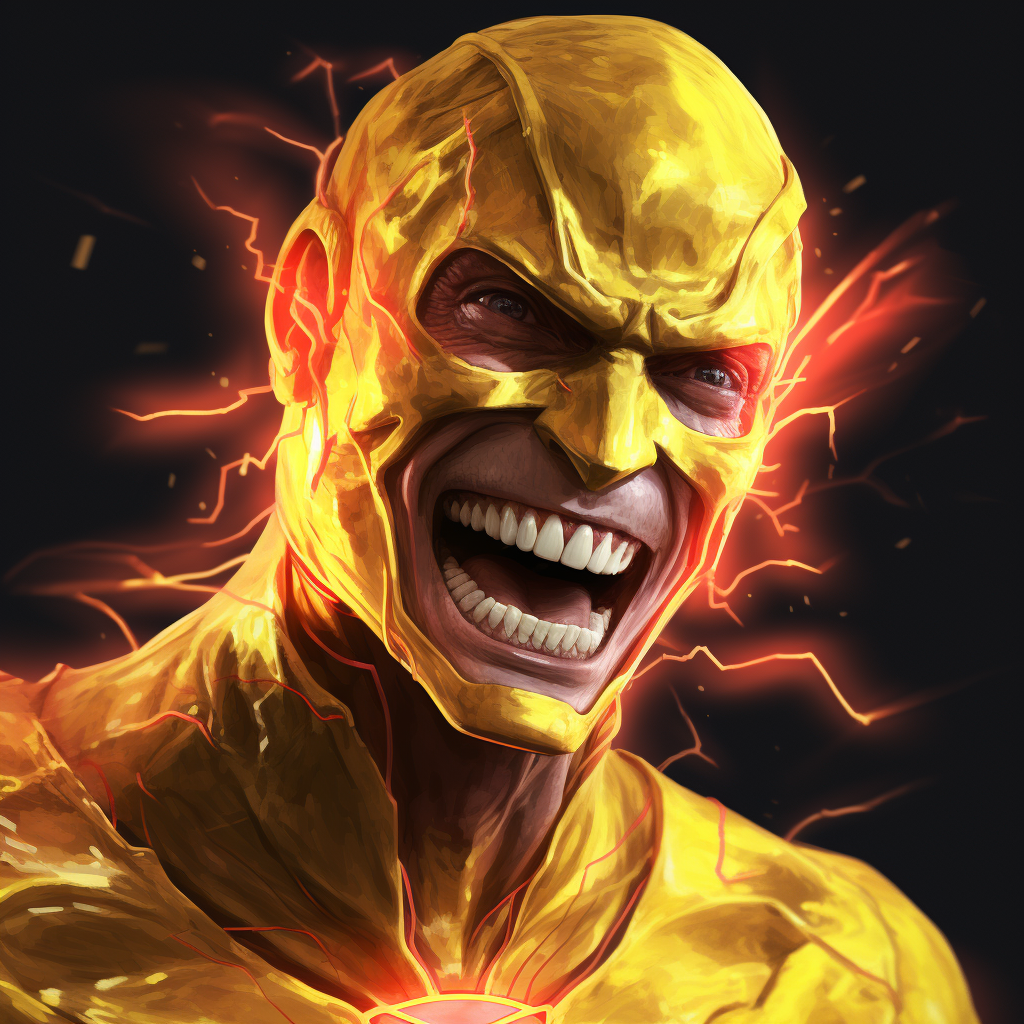 Eobard Thawne Reverse Flash smiling crazily