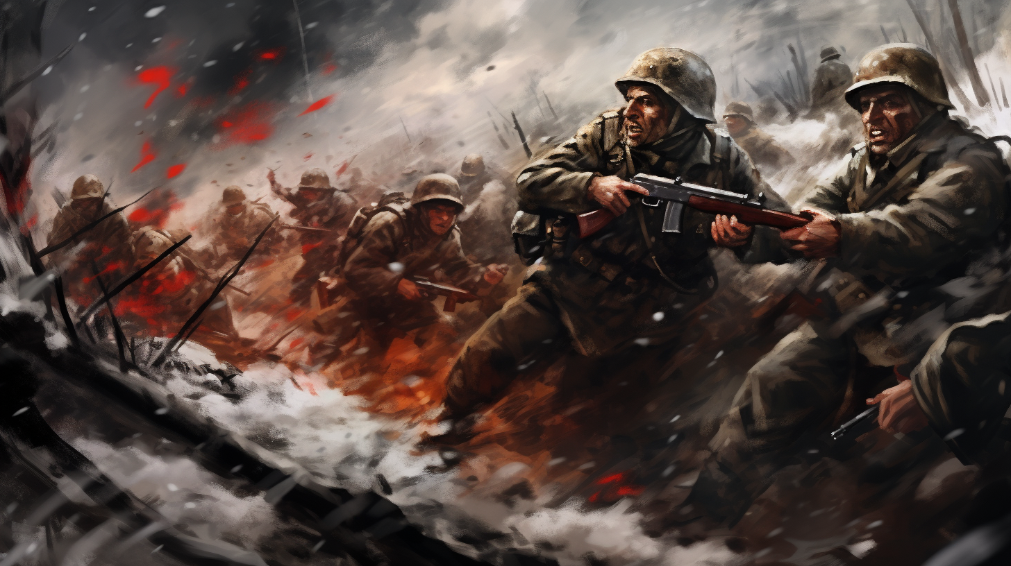 Soviet soldiers fighting in epic World War II battle