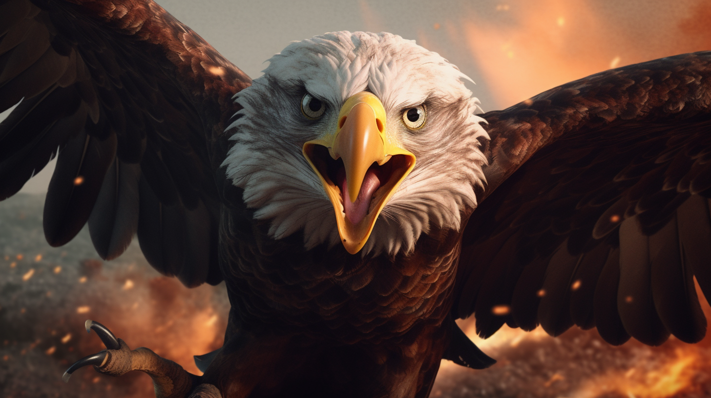 Photorealistic superhero eagle in CGI