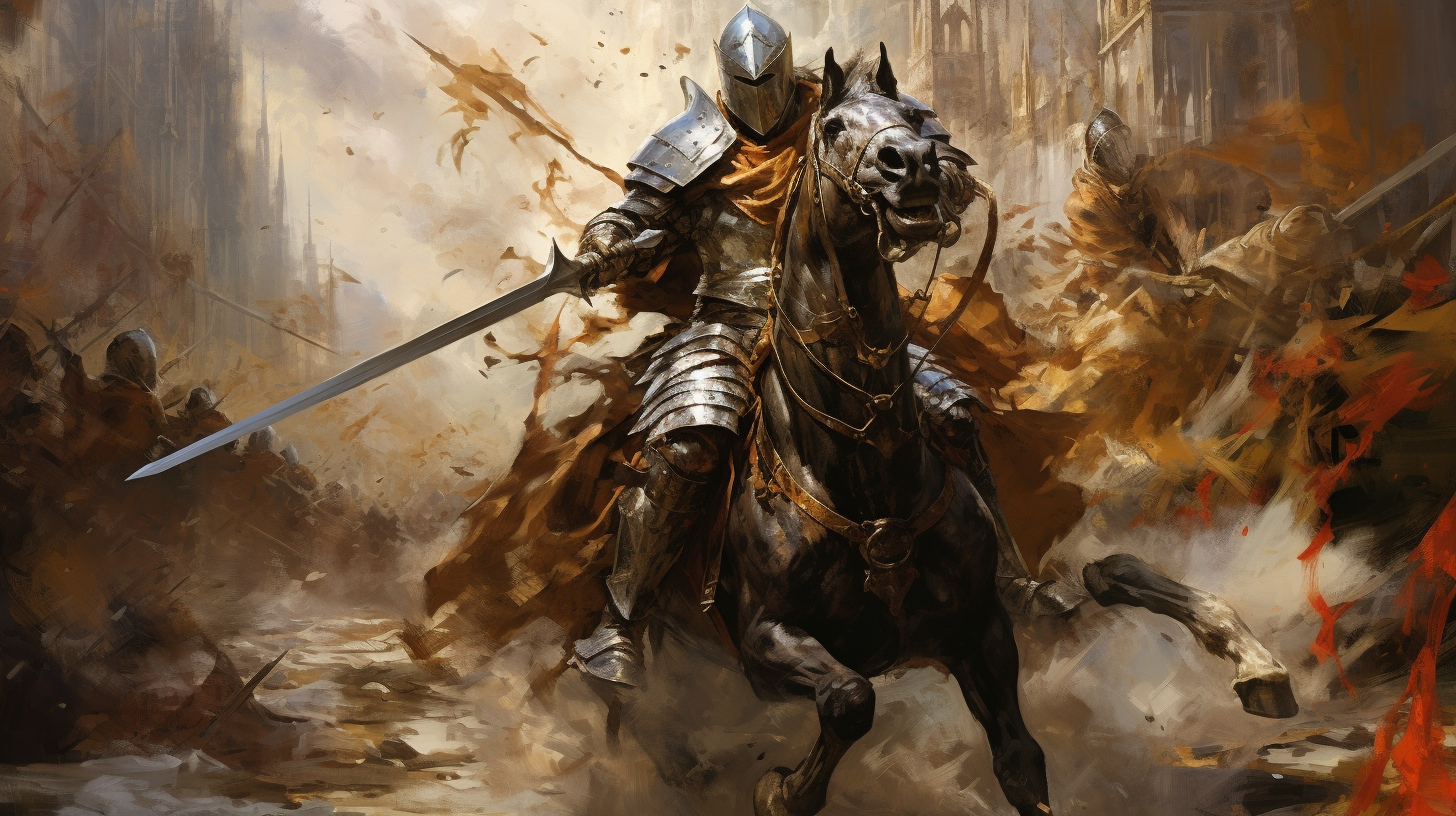 Knight in Beautiful Medieval Landscape