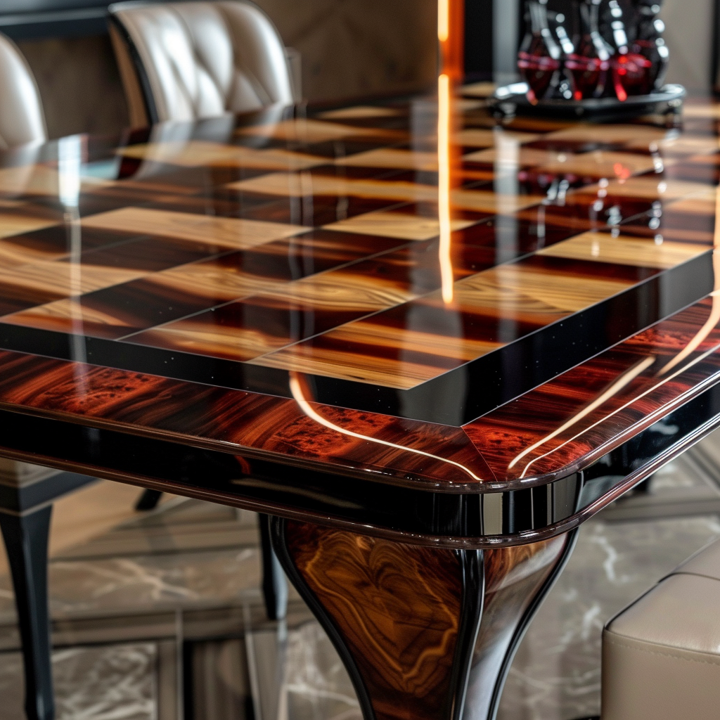 elegant epoxy resin chessboard table