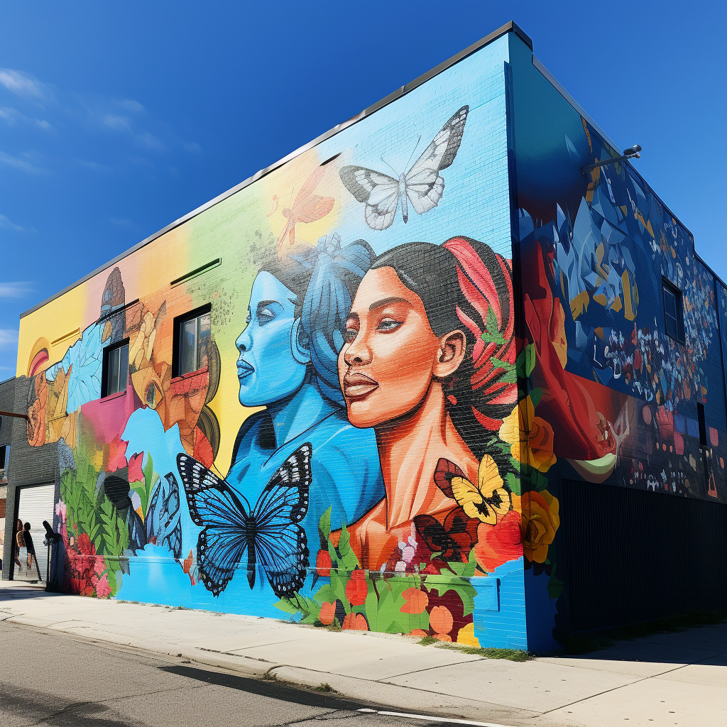 Vibrant mural promoting equality and sustainability