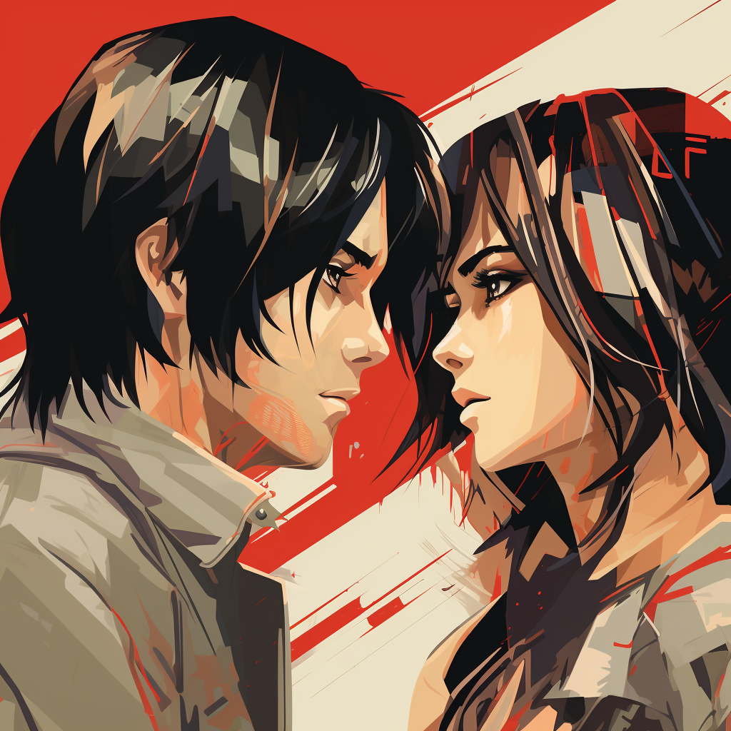 Eren and Mikasa in Love Illustration