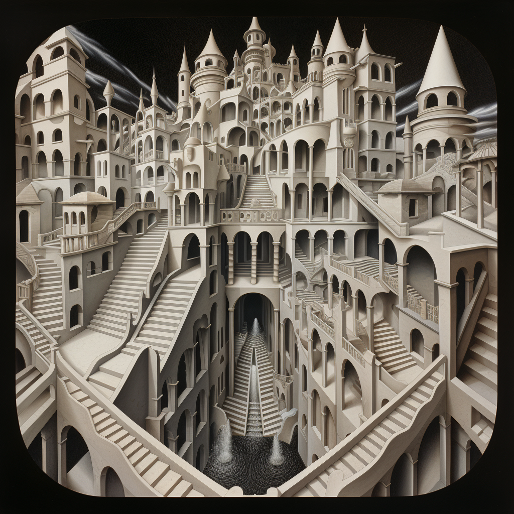 M.C. Escher artwork illusion