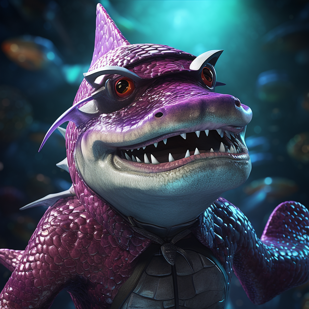 Espio the Chameleon as Megalodon