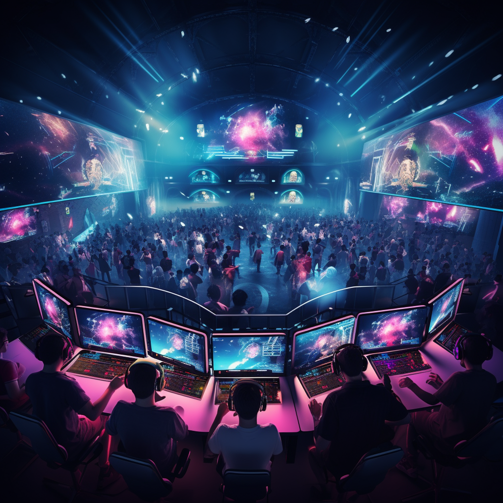 Esports Arena with Competing Players