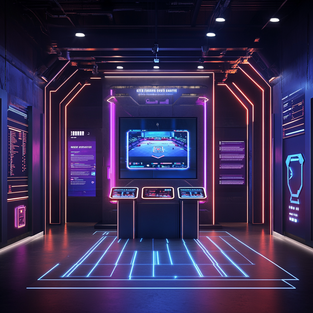 Vibrant esports interactive museum exhibit