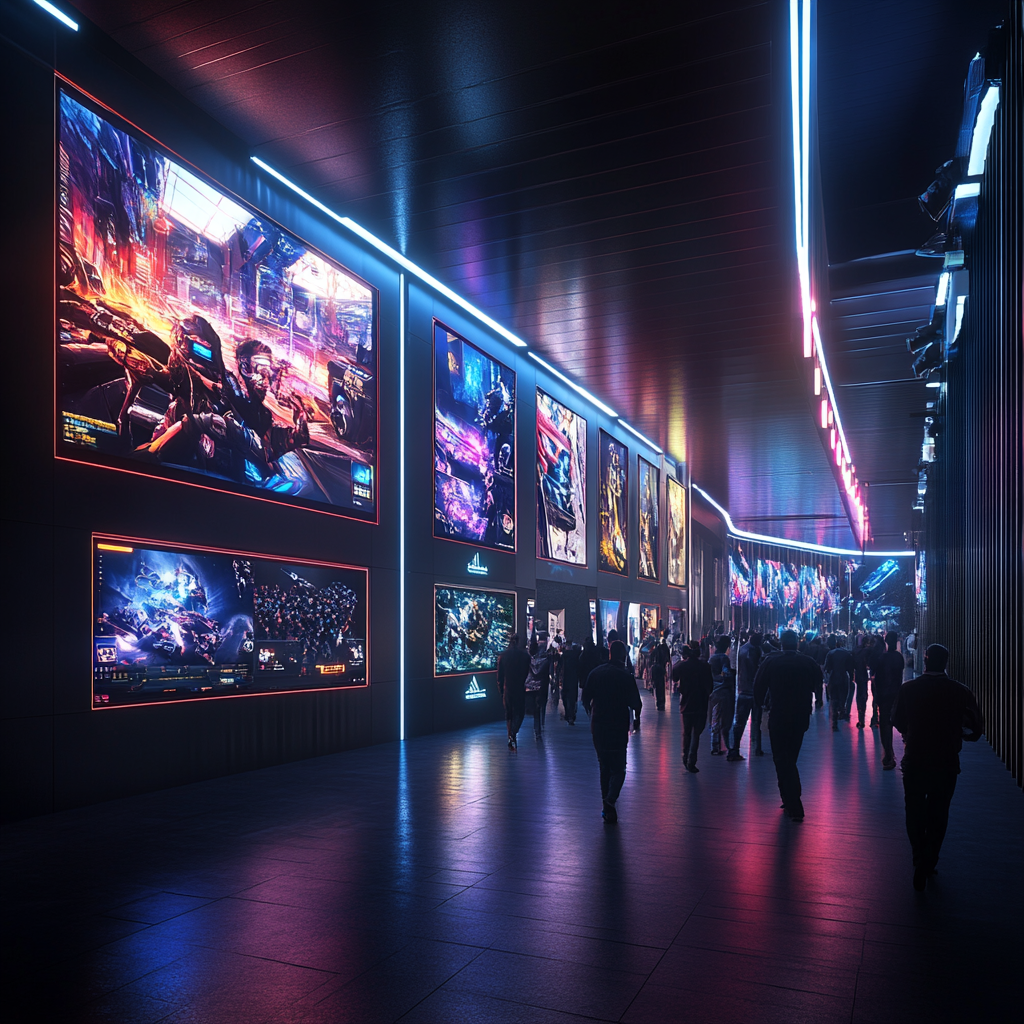 futuristic esports museum entrance design