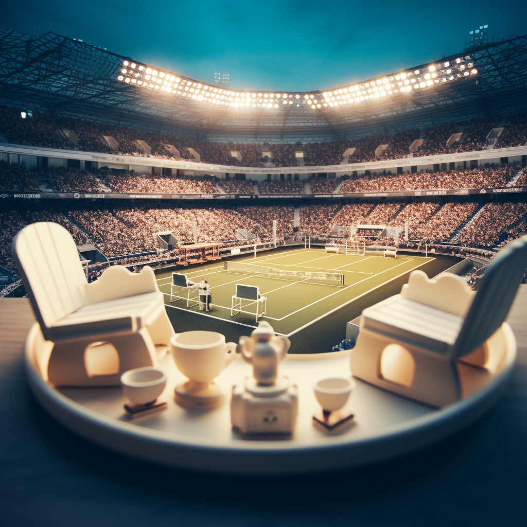 Tennis stadium inside espresso cup