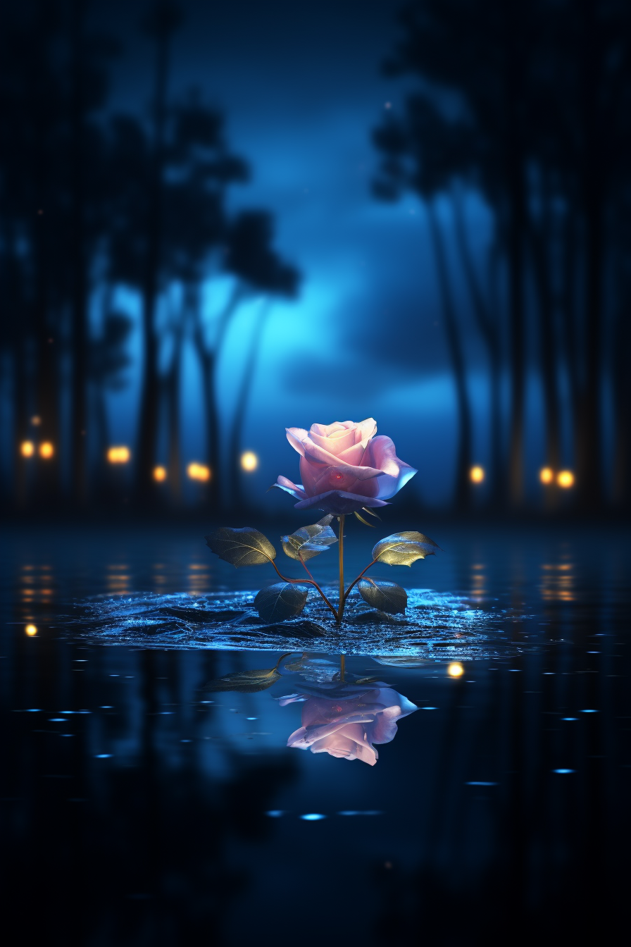 Beautiful Eternal Rose Blue Wallpaper