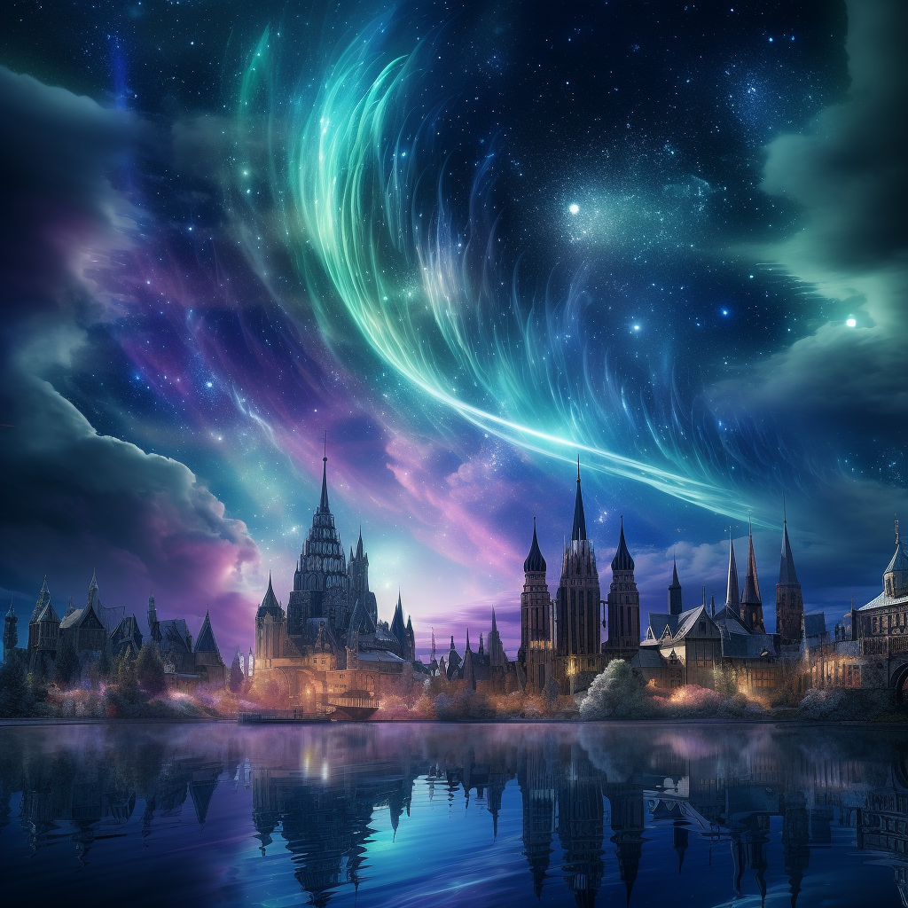 Peaceful and Mystical Aurora Borealis Night Sky