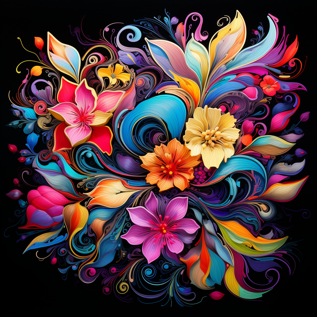 Beautiful Vibrant Ethereal Abstract Floral Artwork