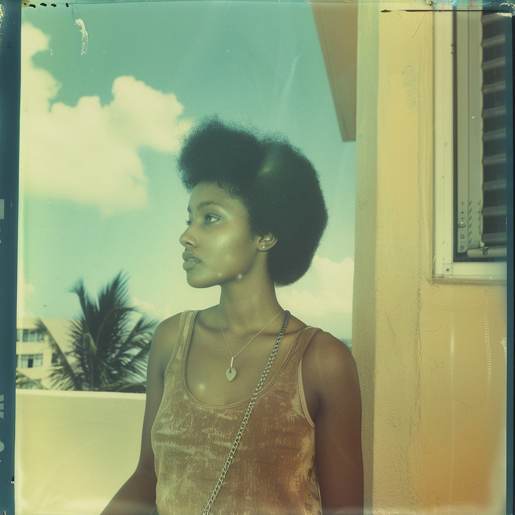 Young Ethiopian Woman Miami Balcony