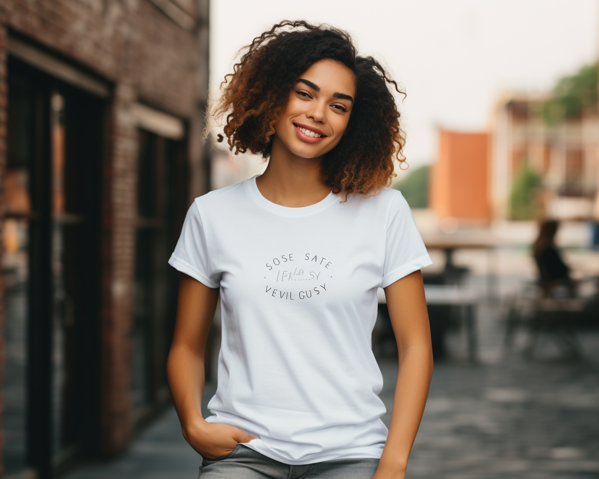 Woman in White T-Shirt Etsy Mockup