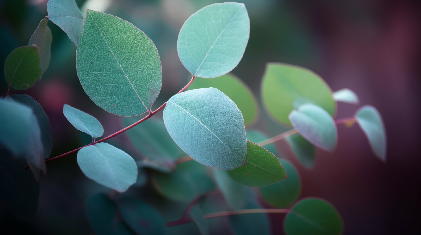 Close-up of fresh eucalyptus and mint leaves