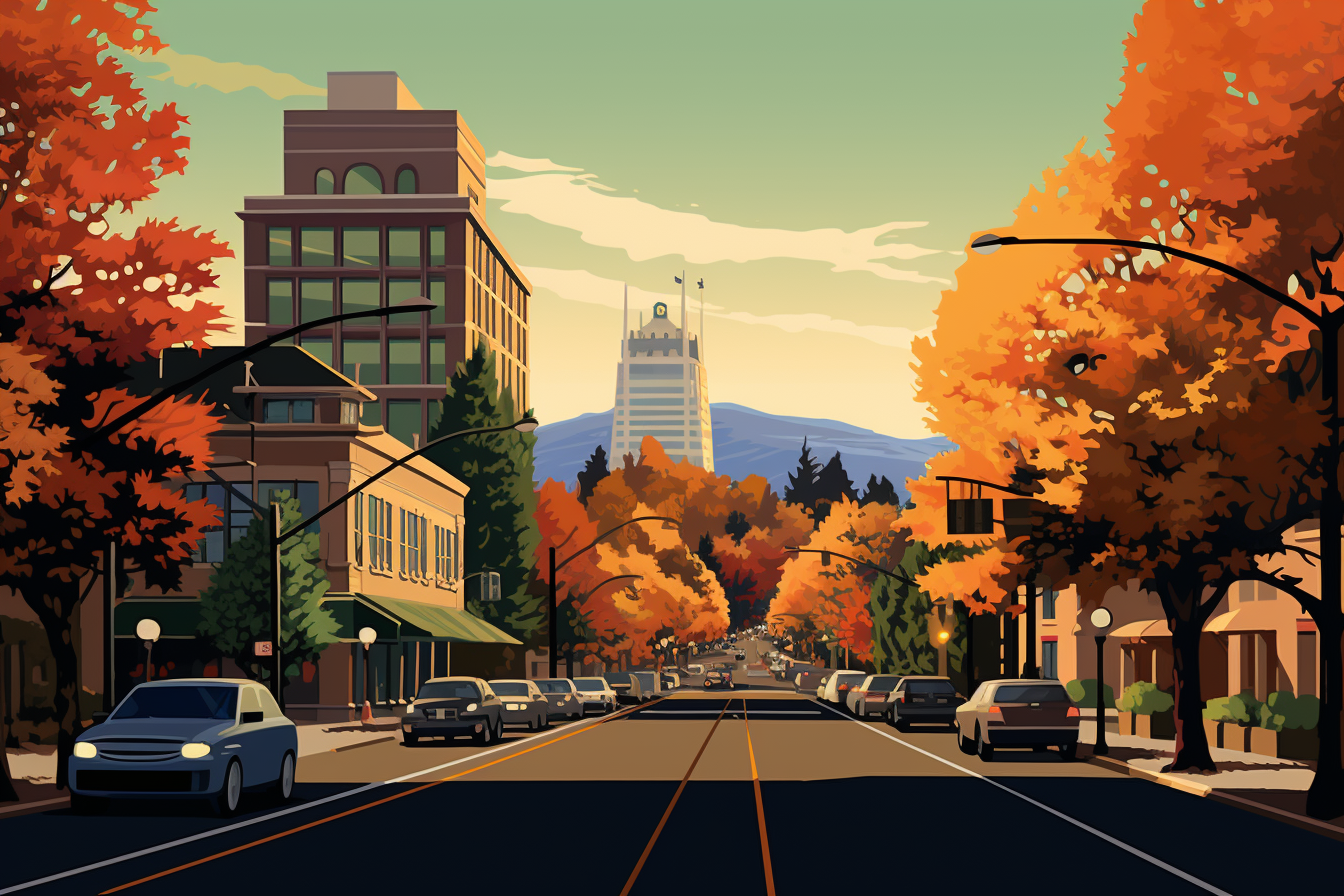 Eugene Oregon graphic representation